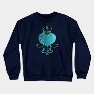 Erzulie Voodoo Veve - Teal Fill Crewneck Sweatshirt